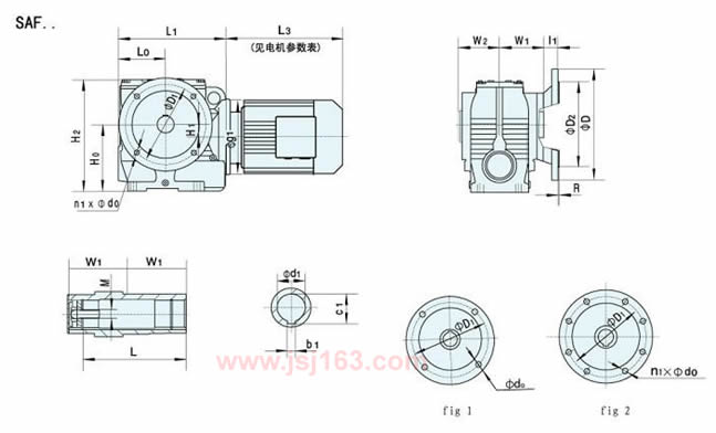 SAF减速机外形尺寸图