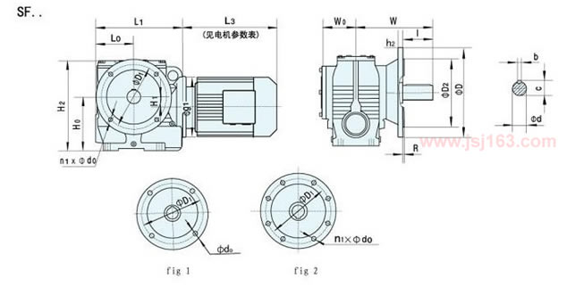 SF系列减速机外形尺寸