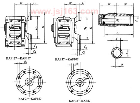 KAF减速机外形尺寸图