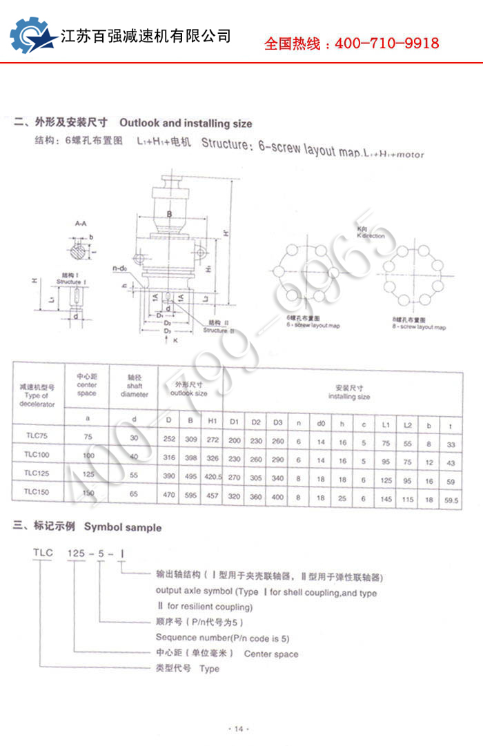 TLC立式齿轮减速器