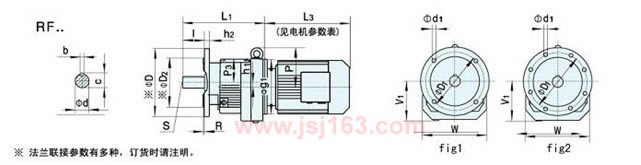 RF系列减速机外形尺寸图