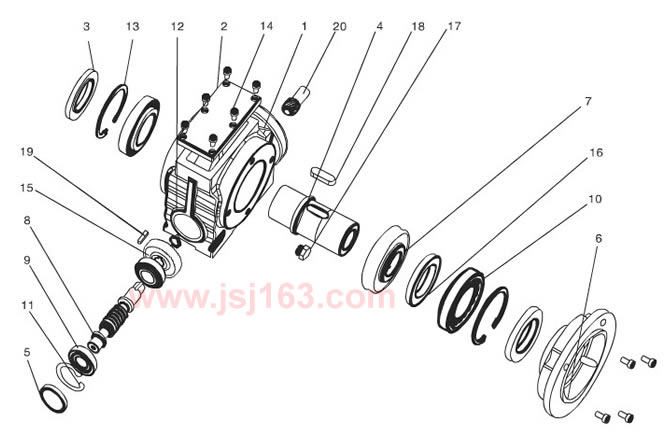 S系列减速机内部结构装配图